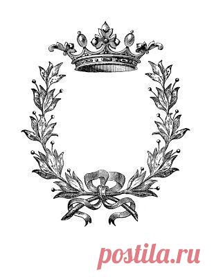 Iron on Transfer - Wreath with Crown