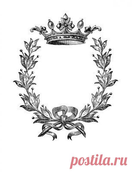 Iron on Transfer - Wreath with Crown