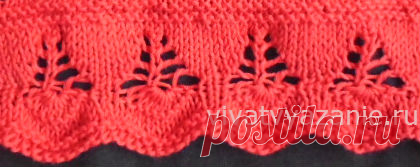Ажурная кайма для отделки вязаного изделия спицами Как можно украсить рукава и низ изделия, вязанного спицами, при помощи милой ажурной каймы - фото и подробное описание.