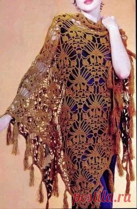 Шали крючком схемы (Вязание крючком) | Журнал Вдохновение Рукодельницы