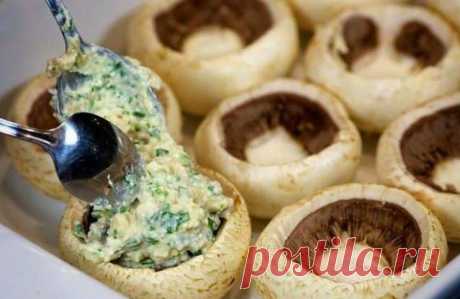 Рецепты: Шампиньоны с курицей и сыром