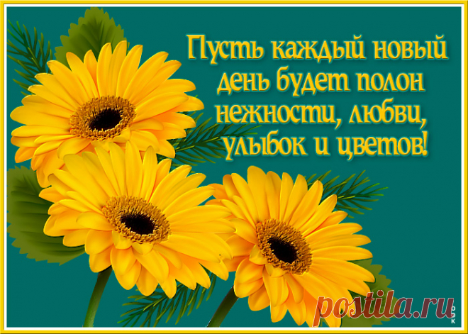 Советская открытка с цветами