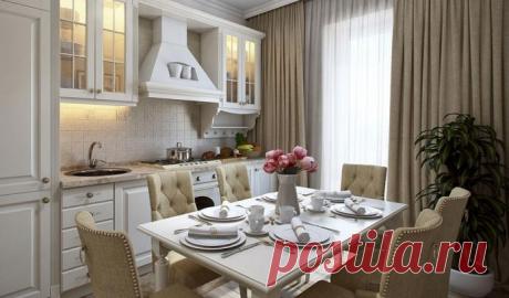 Двухкомнатная квартира 42 кв. м. в бежевых тонах