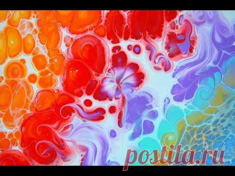 ГОРЯЧИЙ Fluid Art. Картина акрилом.
