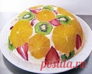 Как приготовить фруктовый торт  - рецепт, ингридиенты и фотографии