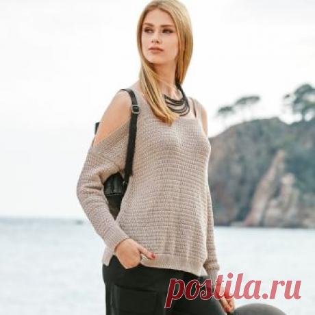 Джемпер с длинными рукавами и открытыми плечами