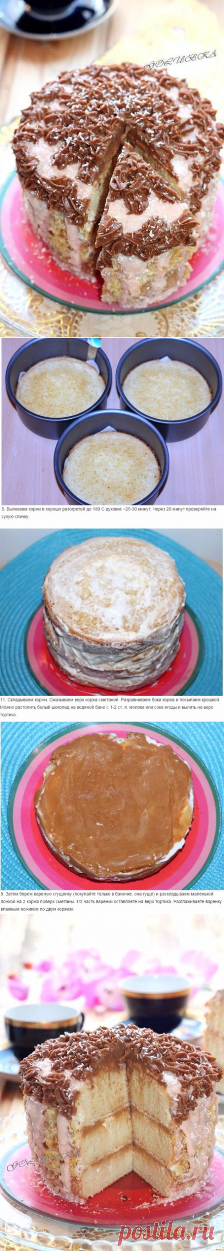 Вкусный, недорогой, простой в приготовлении торт "Белая ночь" без муки