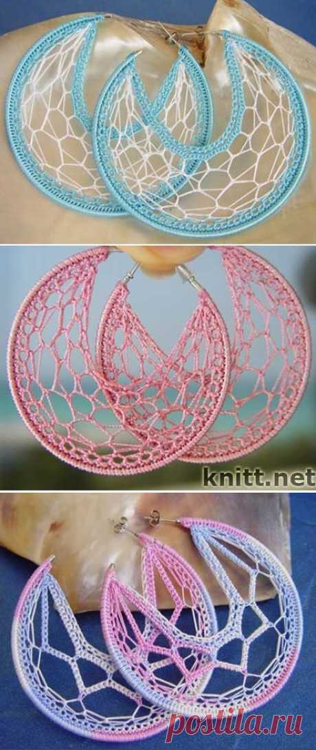 Серьги-паутинка крючком. / knitt.net