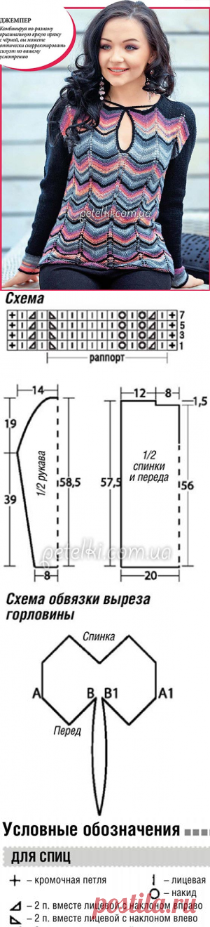 Джемпер в стиле Миссони. Описание вязания, схема