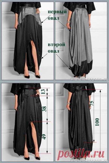 Юбка-кокон из двух овалов от Oscar de la Renta. Построение выкройки