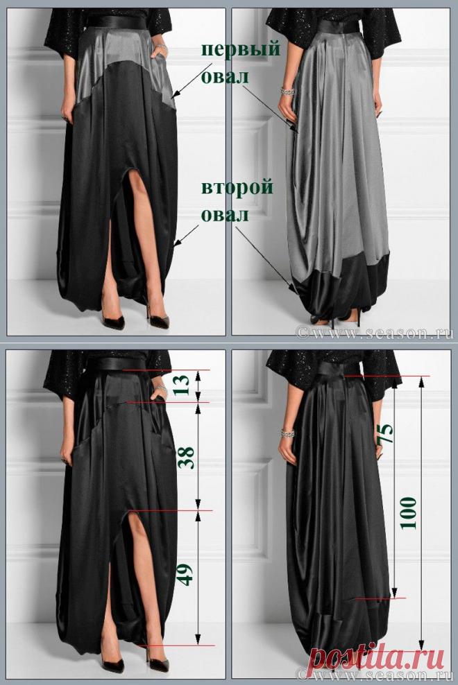 Юбка-кокон из двух овалов от Oscar de la Renta. Построение выкройки