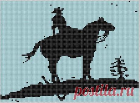 Cowboy and Horse Cross Stitch Pattern by Motherbeedesigns - Craftsy
