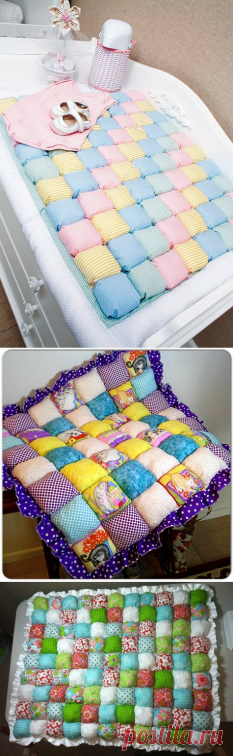 Детское одеяло в технике «Bubble Quilt»