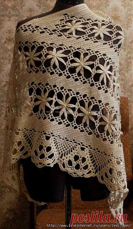 Шаль крючком.