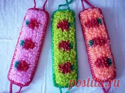 Плоская мочалка крючком | Искусница