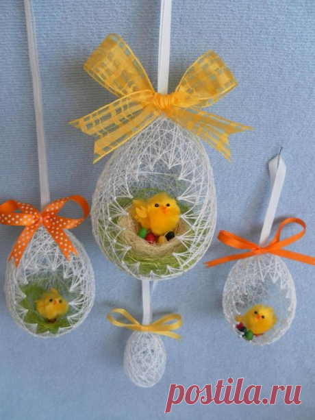 Самые нежные воздушные пасхальные яйца из ниток