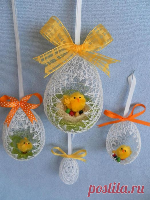 Самые нежные воздушные пасхальные яйца из ниток
