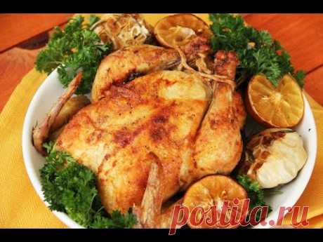 Курица с лимоном и чесноком (ROASTED CHICKEN WITH GARLIC AND LEMON) - YouTube