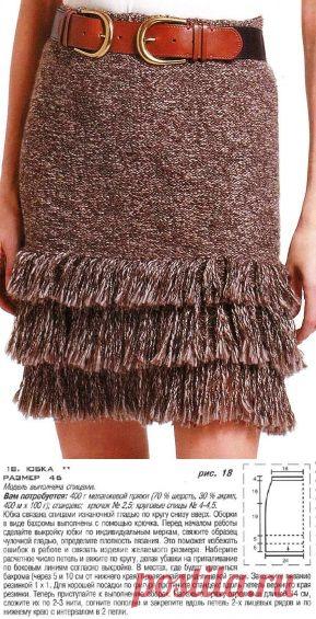 Юбка спицами