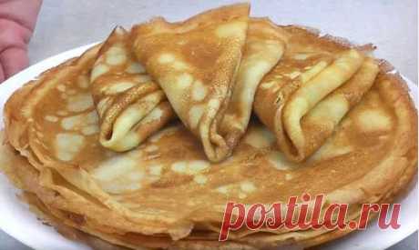 Тонкие блины на молоке с дырочками - Вкусные Идеи