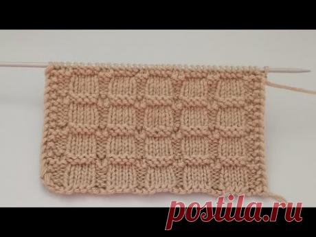 Красивый и несложный узор спицами для начинающих.