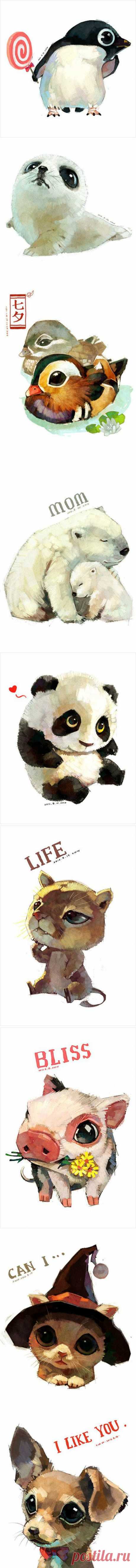Anime style animal art / Surprise DIY