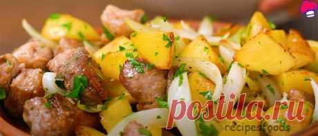 Самая вкусная свинина с картошкой на сковороде