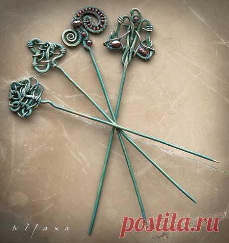 Медные шпильки для волос - Nilaxa