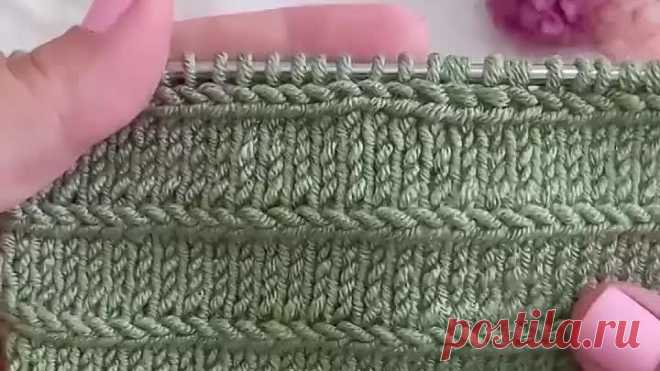 Декоративная дорожка из лицевых петель.