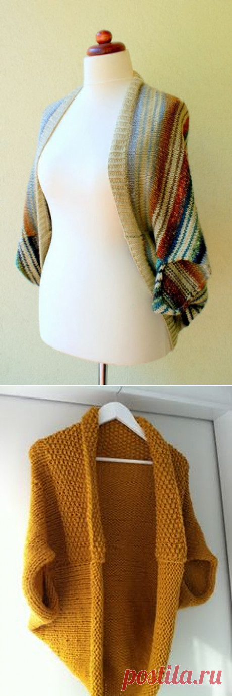 Free Lion Brand pattern - Stockinette Stitch Shrug | Chalecos y Sweters