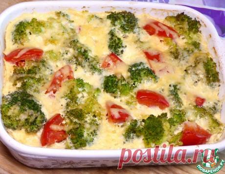 Запеканка с курицей и капустой брокколи – кулинарный рецепт