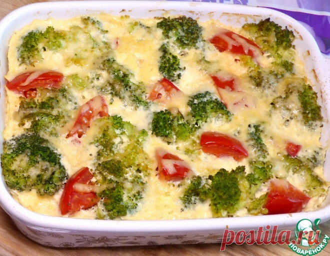 Запеканка с курицей и капустой брокколи – кулинарный рецепт