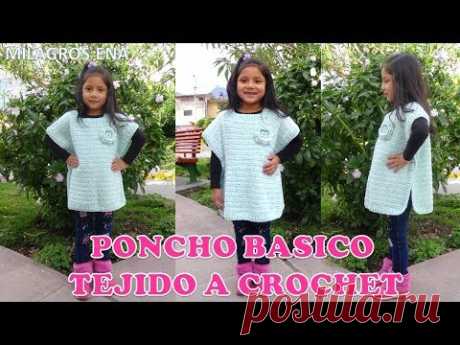 Poncho Básico FÁCIL DE TEJER A CROCHET para principiantes paso a paso en video tutorial