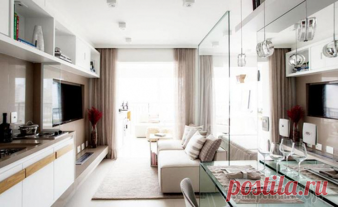 Светлая и стильная: маленькая квартира 35 кв. м Молодая пара обратилась к архитекторам за рецептом красивого и функционального жилья. Владельцы квартиры стремились к тому, чтобы сохранить как можно больше свободного пространства, ведь они очень люб...