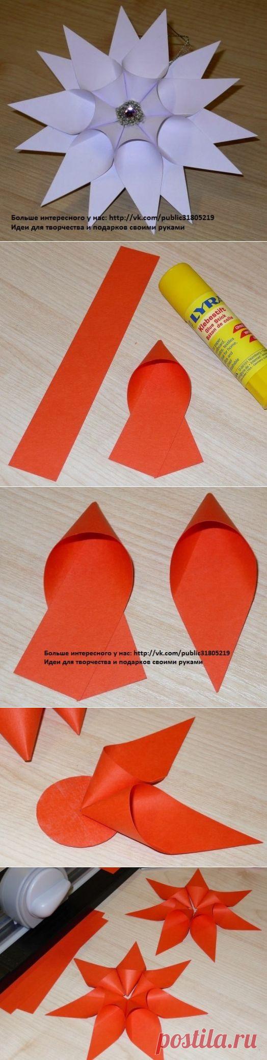 Красивая снежинка из бумаги на Новый год