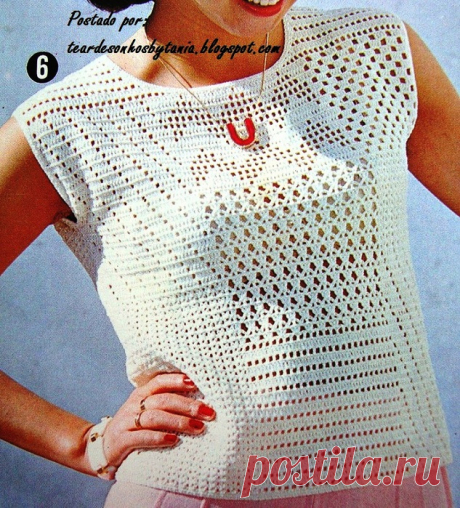ЛЕТНЯЯ БЛУЗКА - ПЭЧВОРК КРЮЧКОМ