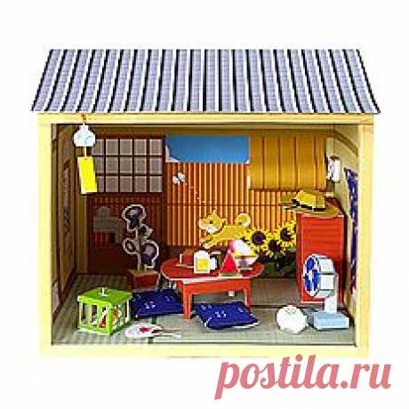 Кукольный домик из бумаги.Гостиная. Шаблоны..