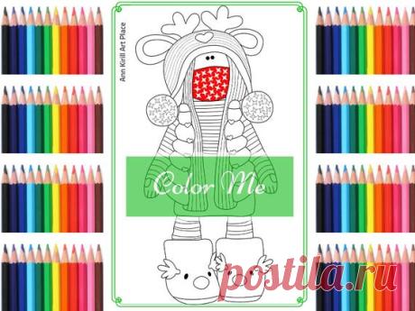 Color Me Interior Doll Art Winter Doll Coloring Doll | Etsy Hello, dear visitor! We are happy you are here!  Here we present you our doll stamps and coloring pages. Our girl digital files are good for coloring, scrapbooking or interior decoration.  Attached are 3 JPEG files: 1. girl with face 2. girl with blank face mask 3. girl with pattern face mask  Size