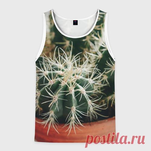 Мужская майка 3D Кактусы - фотография Майка 3D изготовлена из гладкой, тактильно приятной синтетической ткани