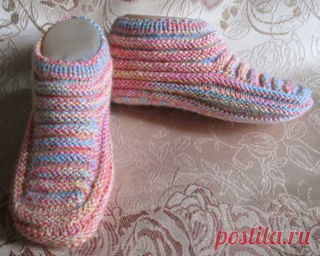 ​Тапочки спицами — DIYIdeas