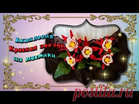 Цветы из сахарной мастики. Аквилегия Красная звезда - YouTube