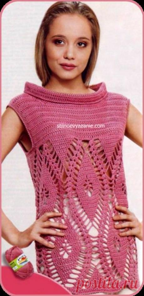 Летний розовый топ