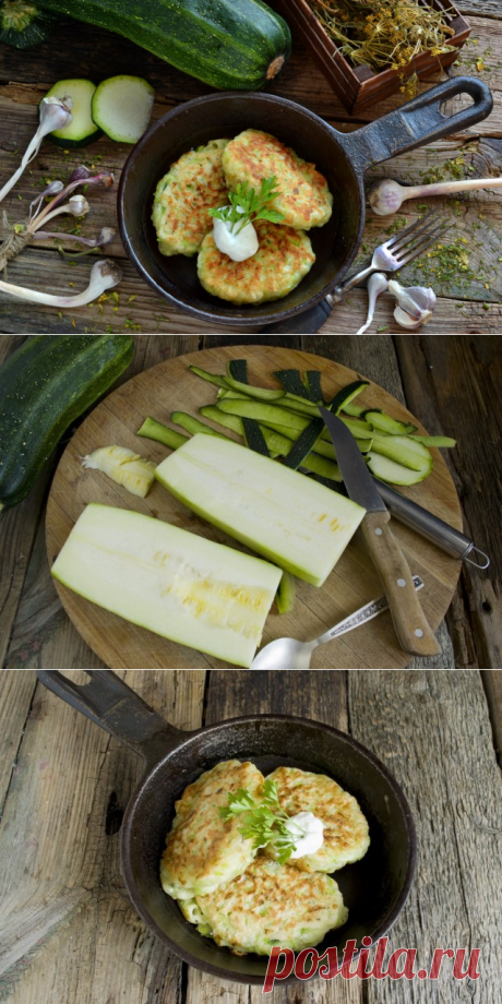 Вкусные оладьи из кабачков с сыром и чесноком.
