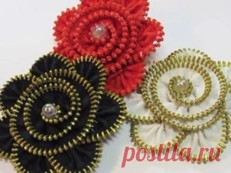 Цветы из молний своими руками. Мастер-класс &gt; Поделки своими руками для детей на Саблезубка.ру