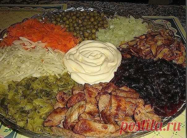 Салат -"осиное гнездо".  Необычно и вкусно!