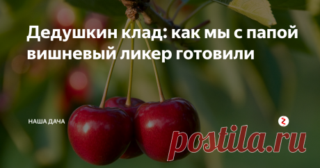 Дедушкин клад: как мы с папой вишневый ликер готовили А тут случилась у нас оказия – папа, лазая в подполе и подправляя канализационные трубы, нашел натуральный клад. В прямом смысле слова. Дедушка, Царствие ему Небесное, пережил бабушку на тридцать лет. В перестроечные 80-е и постперестроечные, голодные, он все переживал, что его «поминать будет нечем» - водка, да и вообще, спиртное, продавалась в то время по талонам. Вот дедушка и копил ее...