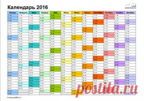 Календарик пинарик на 2016, а также универсальный - Сайт с графикой