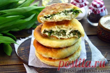 Рецепт: Лепёшки на кефире, с творогом и черемшой на RussianFood.com