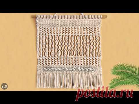 DIY | MACRAME WALL HANGING VARIATION CHAIN PATTERN TUTORIAL - YouTube