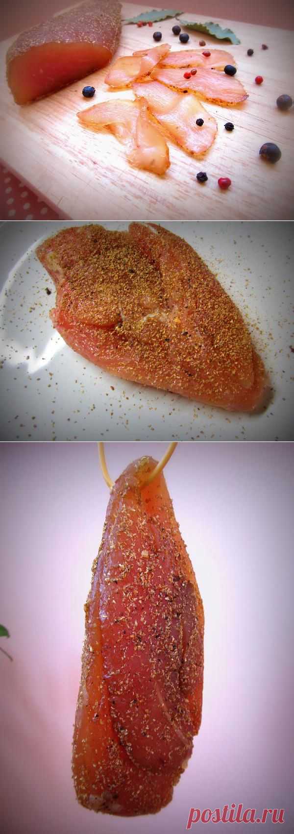 Лучший рецепт сыровяленой куриной грудки